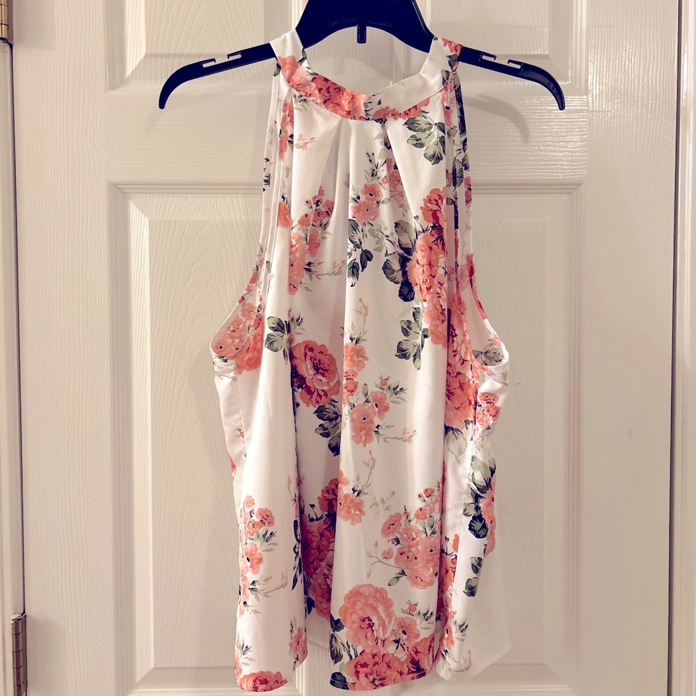 Floral Halter Neck Women's Top